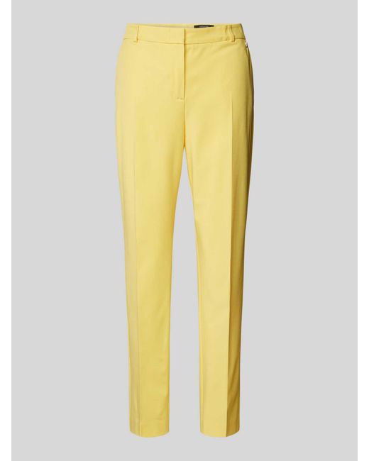 Comma, Yellow Slim Fit Anzughose mit Bügelfalten
