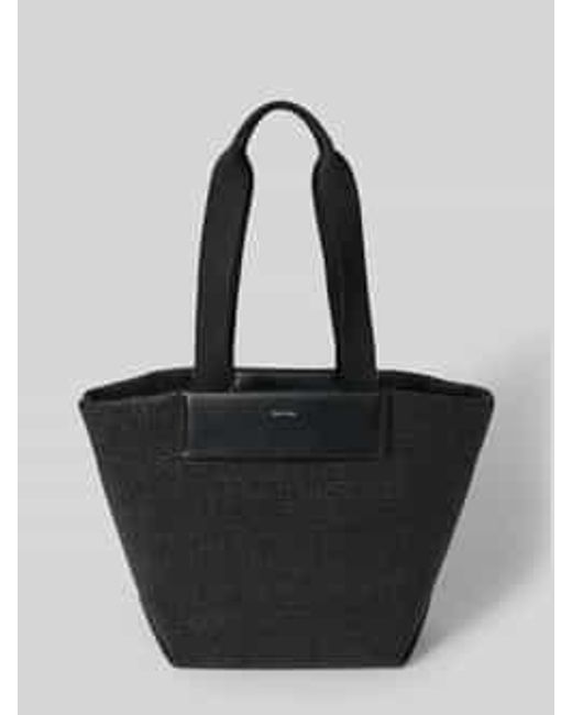 Calvin Klein Shopper Met Structuurmotief in het Black