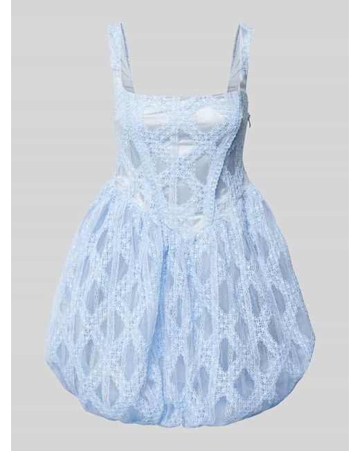 Amy Lynn Blue Cocktailkleid mit Spitzenbesatz Modell 'Lisa'