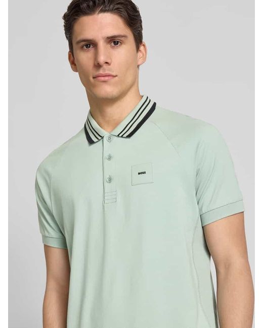 Boss Regular Fit Poloshirt mit Label-Badge Modell 'Paddy' in Green für Herren