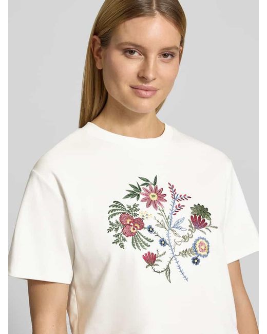 Weekend by Maxmara White Regular Fit T-Shirt aus reiner Baumwolle Modell 'SABATO'