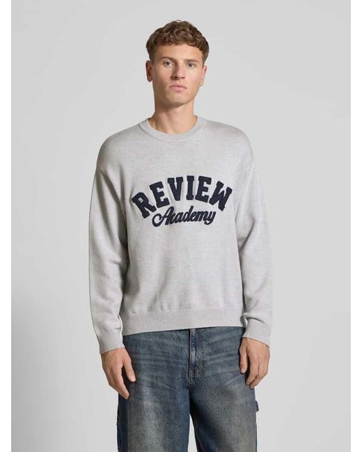 Review Strickpullover mit gerippten Abschlüssen in Gray für Herren