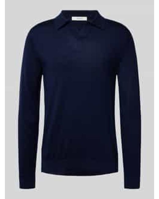 SELECTED Regular Fit Poloshirt Van Zuivere Wol, Model 'Tray' in het Blue voor heren