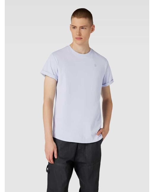 G-Star RAW T-Shirt mit Label-Detail Modell 'LASH' in Blue für Herren