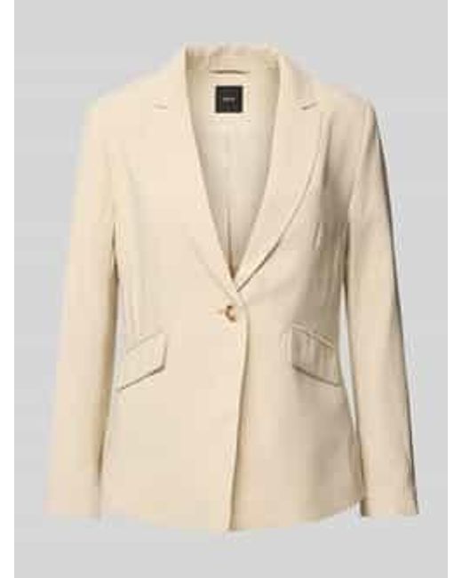 Zero Blazer Met Reverskraag in het Natural