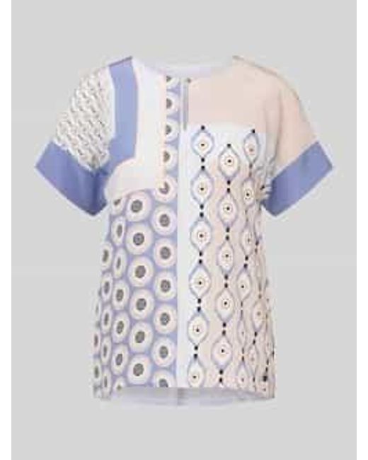 Marc Cain Regular Fit Blouse Van Viscosemix Met Druppelvormige Hals in het Multicolor