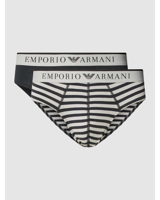Emporio Armani Slip Met Label in het White voor heren