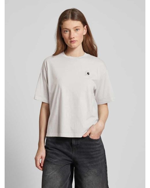 Carhartt White Oversized T-Shirt mit Label-Patch Modell 'NELSON'