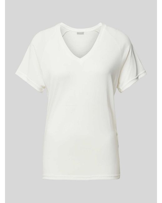 Fransa White T-Shirt mit V-Ausschnitt Modell 'Joselyn'