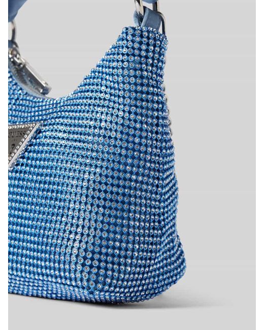Guess Blue Handtasche mit Ziersteinbesatz Modell 'LUA'