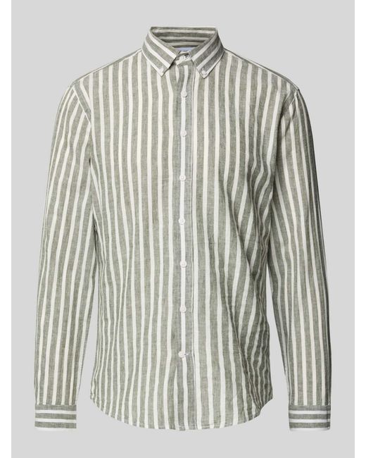 Lindbergh Slim Fit Vrijetijdsoverhemd Met Button-downkraag in het Multicolor voor heren