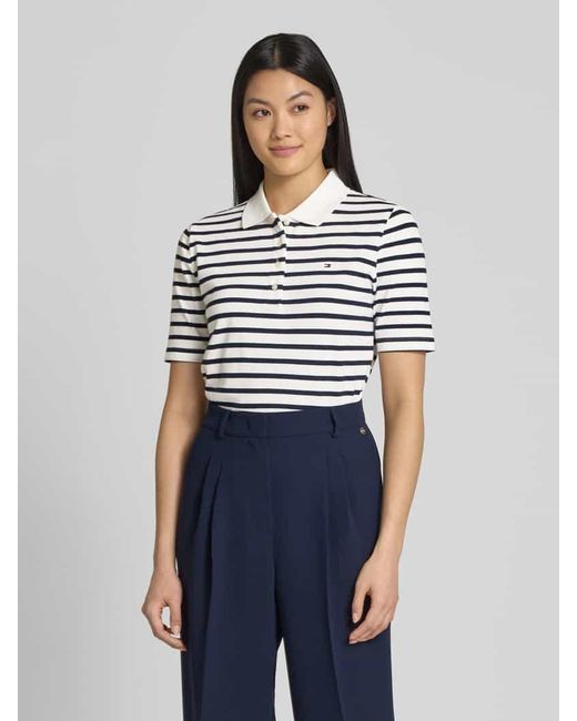 Tommy Hilfiger Blue Regular Fit Poloshirt mit Logo-Stitching Modell '1985'