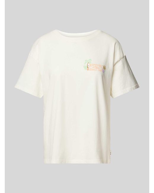 Rip Curl T-shirt Met Labelprint in het Natural