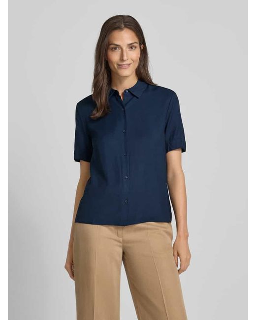 Tommy Hilfiger Blue Relaxed Fit Bluse mit kurzem Arm