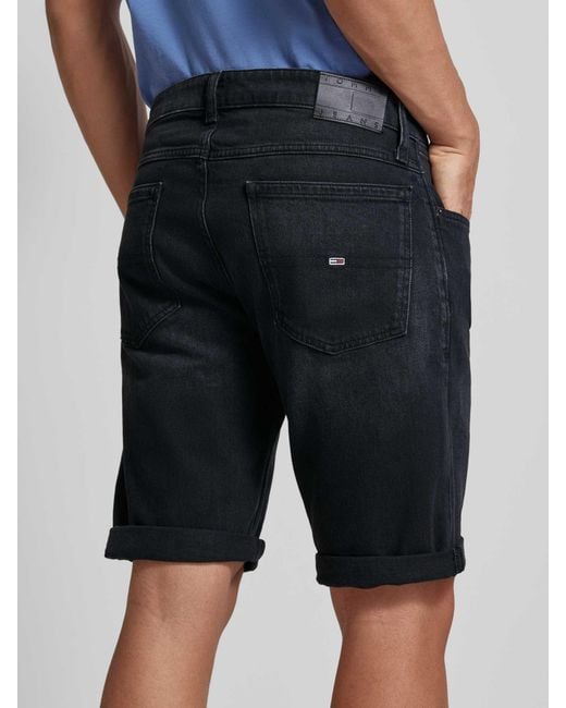 Tommy Hilfiger Slim Fit Jeansshorts mit Label-Stitching Modell 'RONNIE' in Blue für Herren