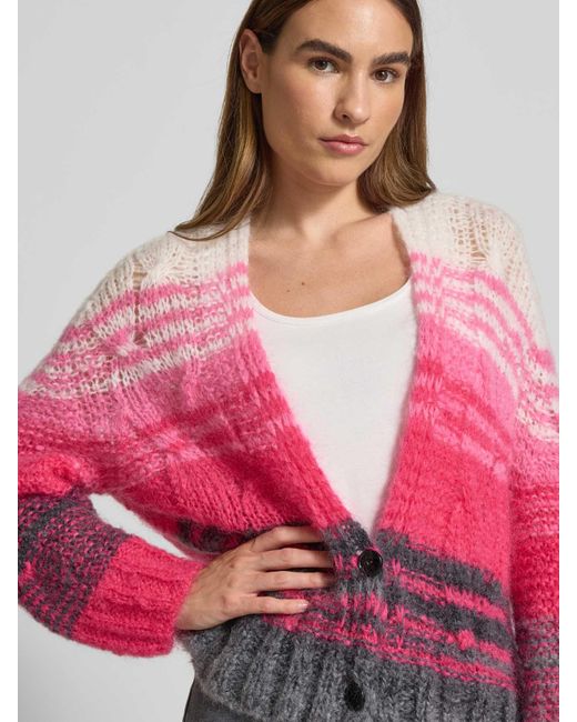 Marc Cain Oversized Gebreid Jack Met Knoopsluiting in het Pink