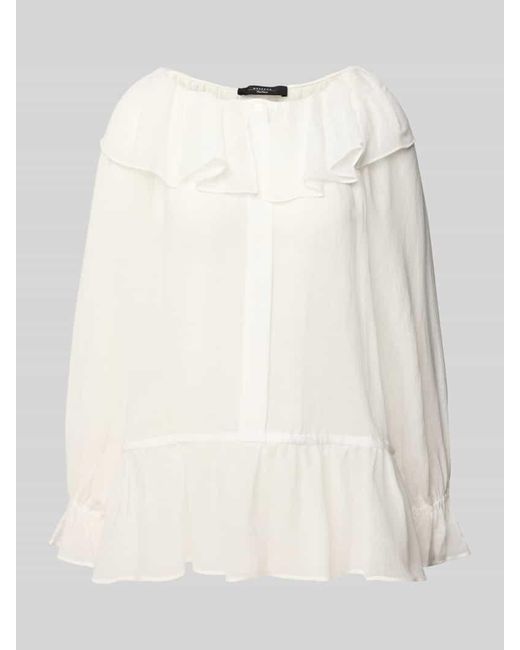 Weekend by Maxmara Natural Regular Fit Bluse Mit Rüschen Modell 'Astro'