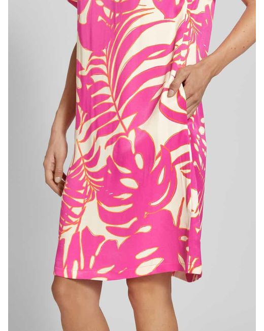 Ouí Pink Knielanges Kleid mit Rundhalsausschnitt