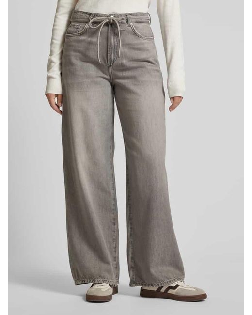 Vero Moda Gray Wide Fit Jeans Aus Reiner Baumwolle Mit Bindegürtel Modell 'Wien'