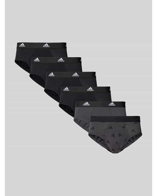 Adidas Slip mit elastischem Logo-Bund im 6er-Pack in Black für Herren