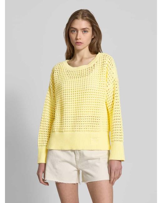HUGO Yellow Strickpullover mit Rundhalsausschnitt Modell 'Sumeria'