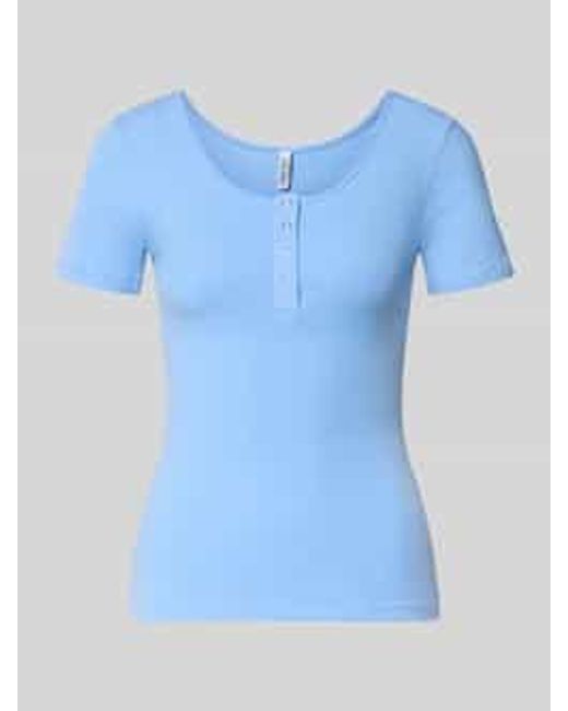 Pieces Slim Fit T-Shirt Van Katoenmix Model 'Kitte' in het Blue