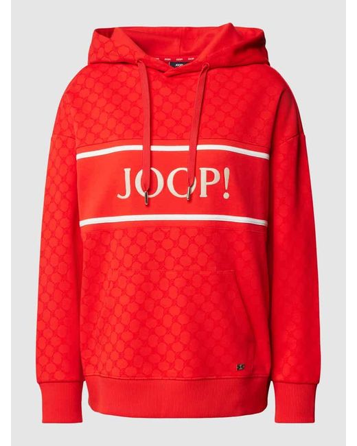 Joop! Red Hoodie mit Label-Stitching