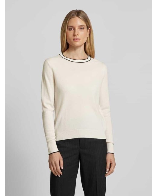 Jake*s White Kaschmirpullover Mit Rundhalsausschnitt