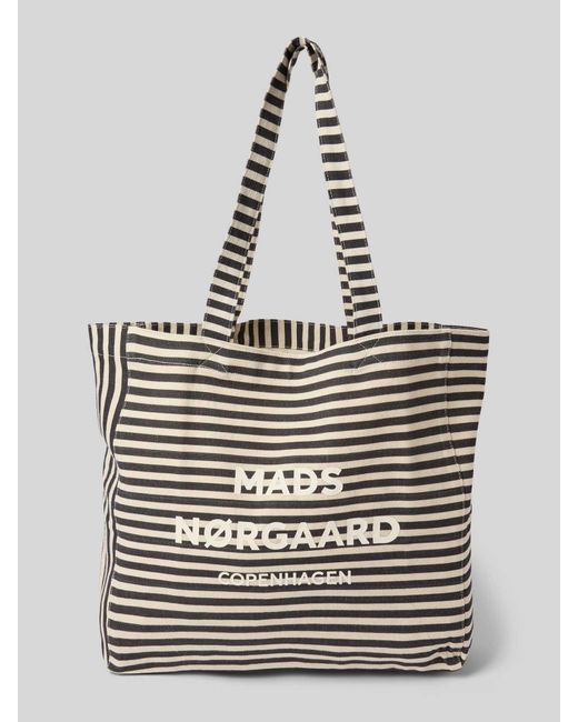Mads Nørgaard Shopper Met Labelprint in het Gray