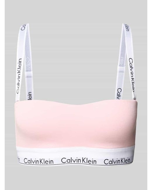 Calvin Klein Pink BH mit elastischem Label-Bund Modell 'IDEAL'