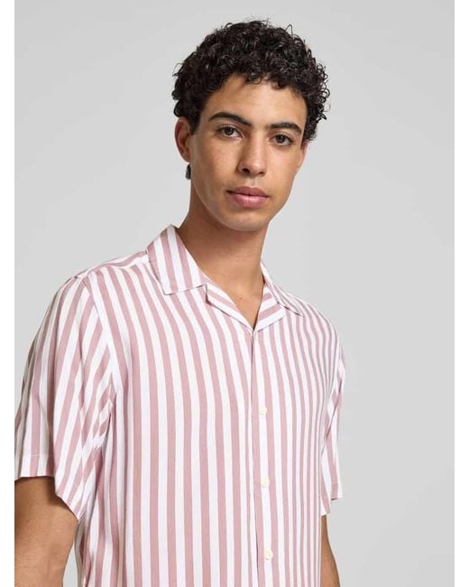Only & Sons Regular Fit Freizeithemd mit 1/2-Arm Modell 'WAYNE' in Pink für Herren