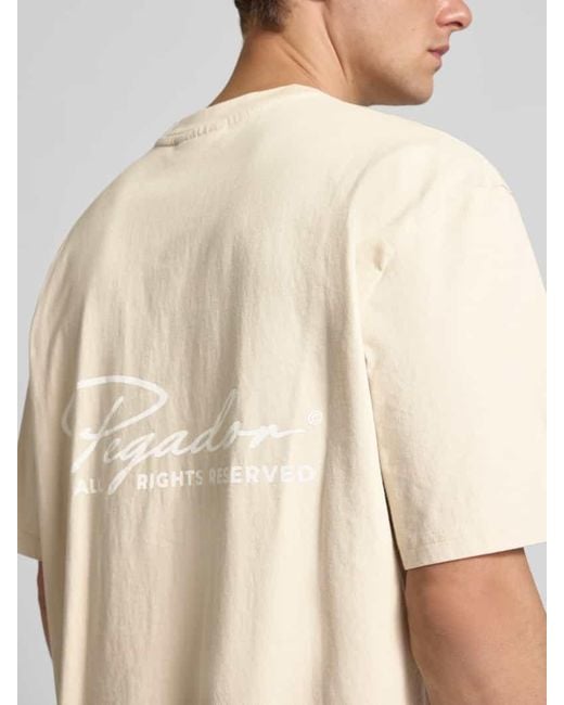 PEGADOR Oversized T-Shirt mit Logo-Print Modell 'PIKE' in Natural für Herren