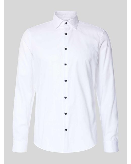 Jake*s Slim Fit Zakelijk Overhemd Met Kentkraag in het White voor heren