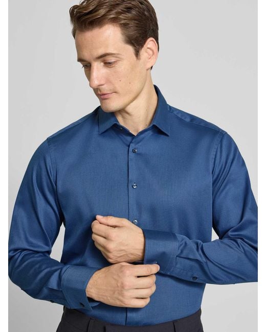 Christian Berg Men Regular Fit Zakelijk Overhemd Met Kentkraag in het Blue voor heren