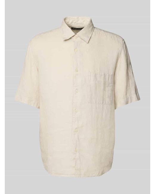 Marc O' Polo Regular Fit Leinenhemd mit kurzem Arm in Natural für Herren
