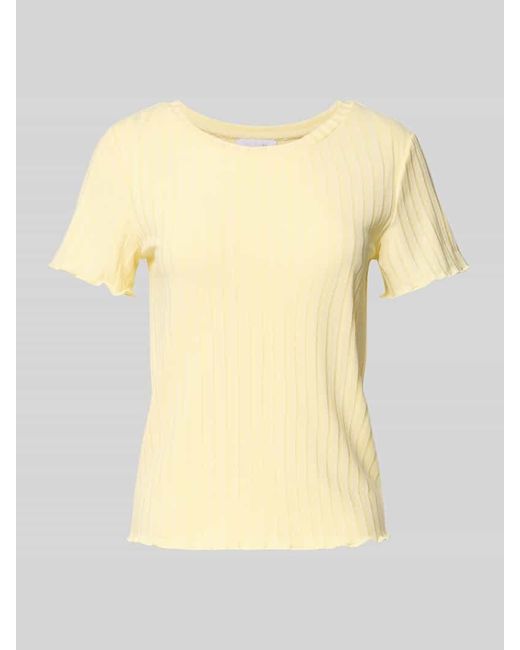 Rich & Royal Yellow T-Shirt mit Strukturmuster
