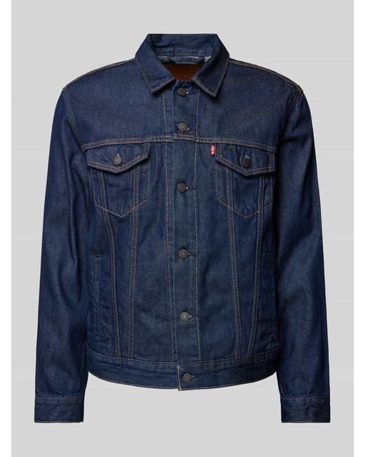 Levi's Jeansjacke mit Brusttaschen und Label-Detail Modell 'THE TRUCKER' in Blue für Herren