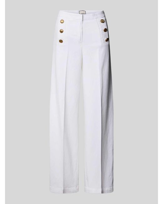 Seductive Broek Met Knopen in het White