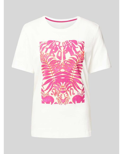 Ouí Pink T-Shirt mit Motiv-Print