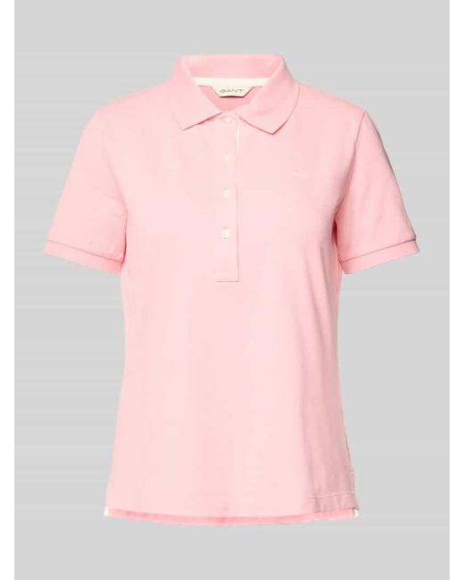 Gant Pink Poloshirt mit Label-Stitching