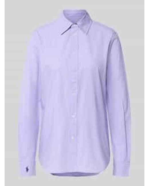 Polo Ralph Lauren Regular Fit Overhemdblouse Met Logostitching in het Purple