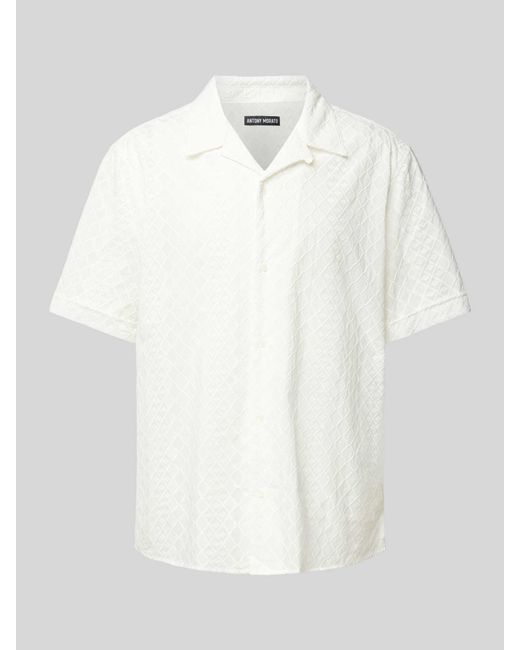 Antony Morato Regular Straight Fit Vrijetijdsoverhemd Met Structuurmotief in het White voor heren