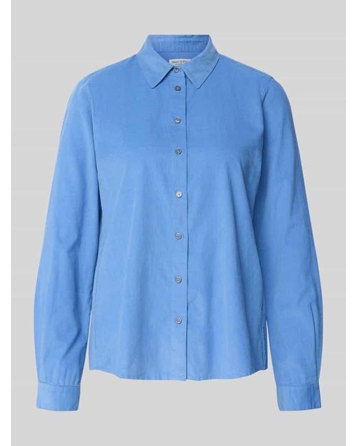 Marc O' Polo Blue Regular Fit Hemdbluse aus Baumwoll-Lyocell-Mix