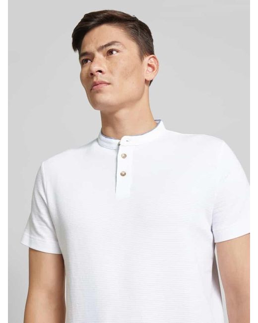Tom Tailor Regular Fit Poloshirt mit Strukturmuster in White für Herren