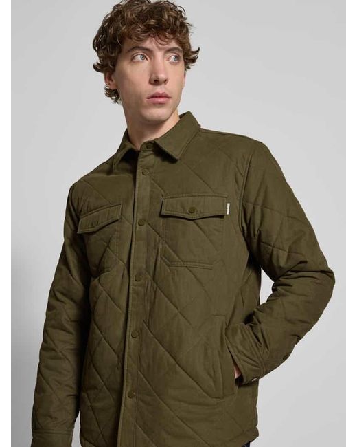 Pepe Jeans Regular Fit Hemdjacke aus Baumwoll-Mix Modell 'QUILTED WORKSHIRT' in Green für Herren
