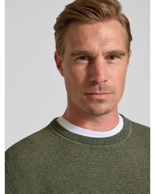 SELECTED Regular Fit Pullover Van Puur Katoen, Model 'Ross' in het Green voor heren