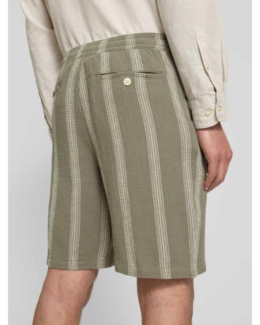 SELECTED Regular Fit Bermudas mit Strukturmuster Modell 'BRODY' in Green für Herren