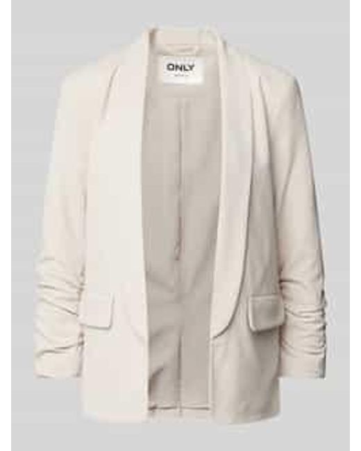 ONLY Regular Fit Blazer Met Geplooide 3/4-mouwen in het Natural