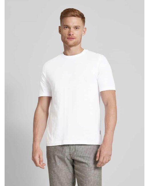 Bugatti T-Shirt im unifarbenen Design in White für Herren