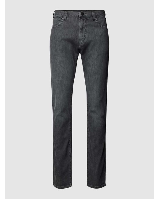 Emporio Armani Regular Fit Jeans Met Labelapplicatie in het Gray voor heren